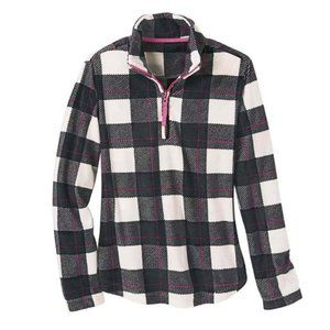 NEW Black & White Plaid Sz Medium Casual Wear Soft Fleece Shirt COMFORT CORNER